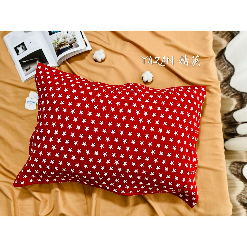 yazan bedding adult pillowcase 3/6 layers breathable sweat absorbent soft comfortable four seasons available lovers pillowcase: red star