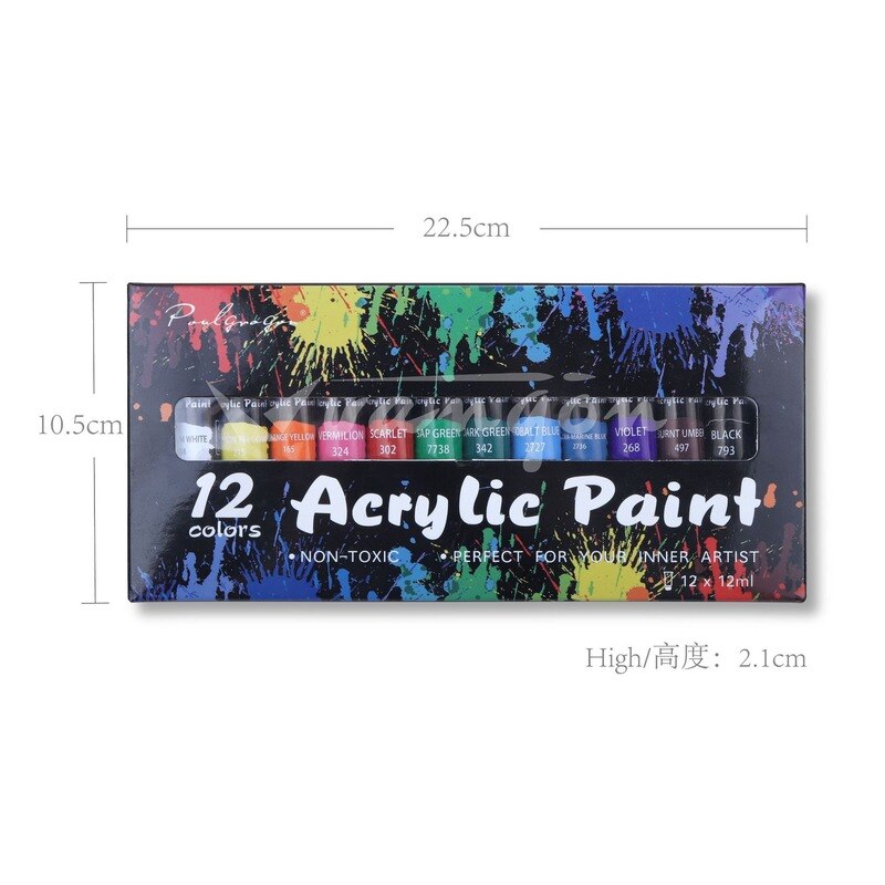 12-color Acrylic Paint Set Watercolor Painting Diy Handmade Graffiti Paint Set