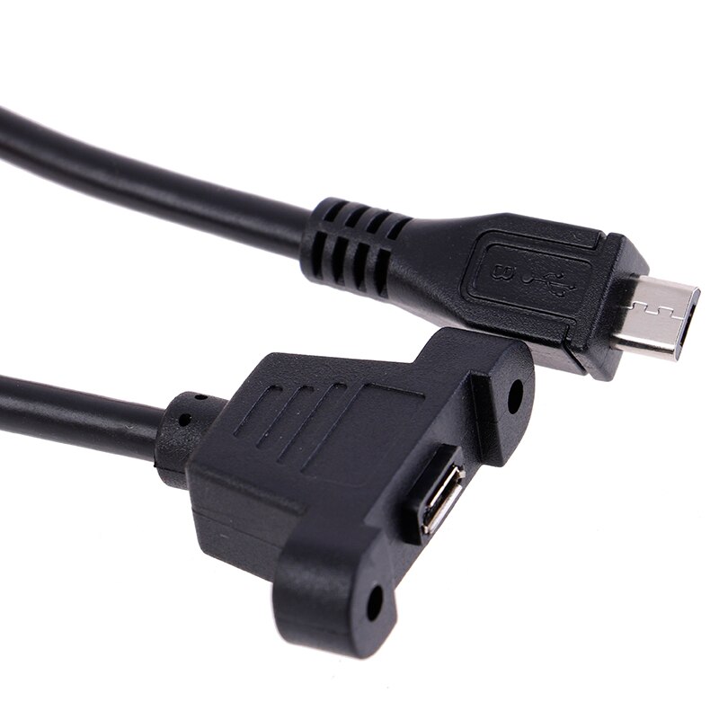 Micro Usb 2.0 Male Connector Naar Micro Usb 2.0 Vrouwelijke Verlengkabel 30Cm 50Cm Met Schroeven Panel Mount gat