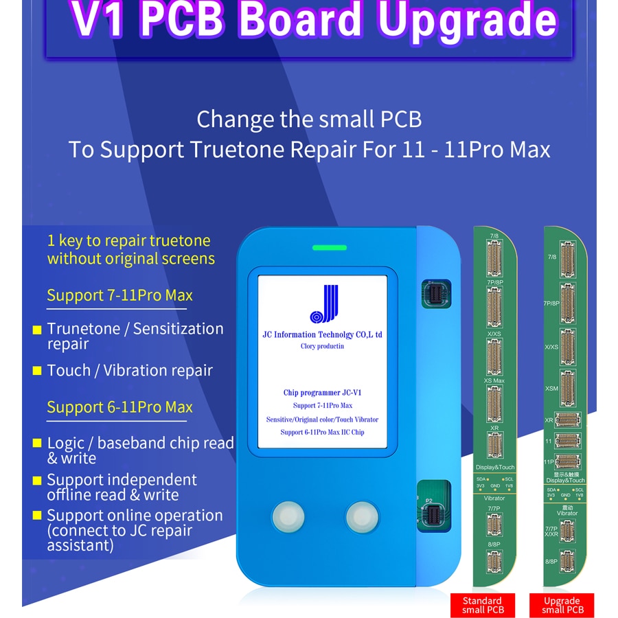 JC V1 capteur de Lumière true tone réparation viration récupération pour 6 7 plus 8 plus X XS MAX XR Puce tactile JC PRO 1000S programmeur