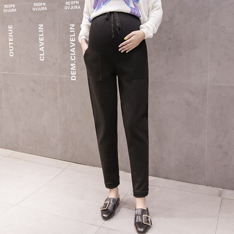 1091# Spring Thin Maternity Pants Elastic Waist Belly Straight Pants Clothes for Pregnant Women Pregnancy Harem Trousers