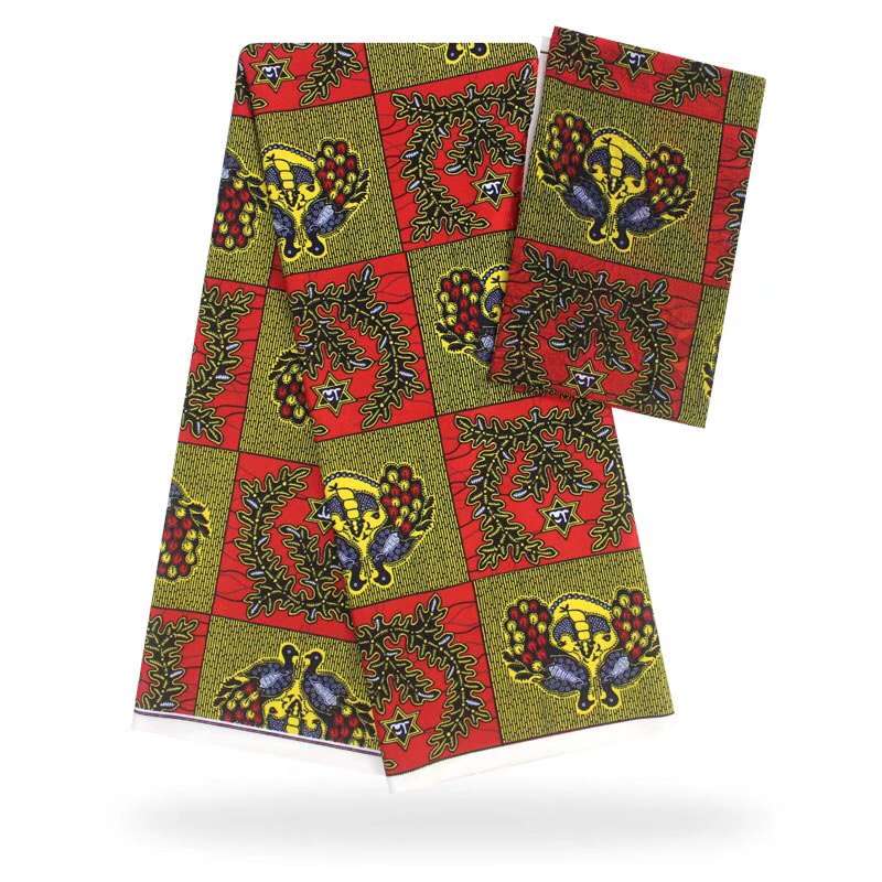 Ankara African Wax Prints Fabric Nigerian Satin Wax Fabrics 5 Yards Imitate Slik Fabric For Dress SM30