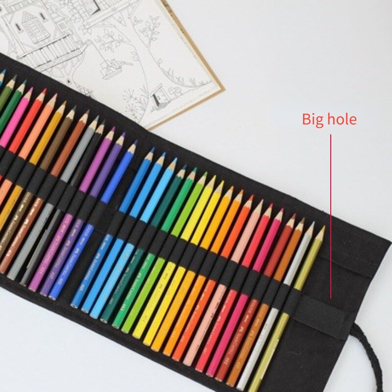 Canvas Roll-Up Pencil Bag Grote Capaciteit Potlood Pen Schilderij Borstel Opslag Houder Bag Briefpapier Scholieren Arts Supplies