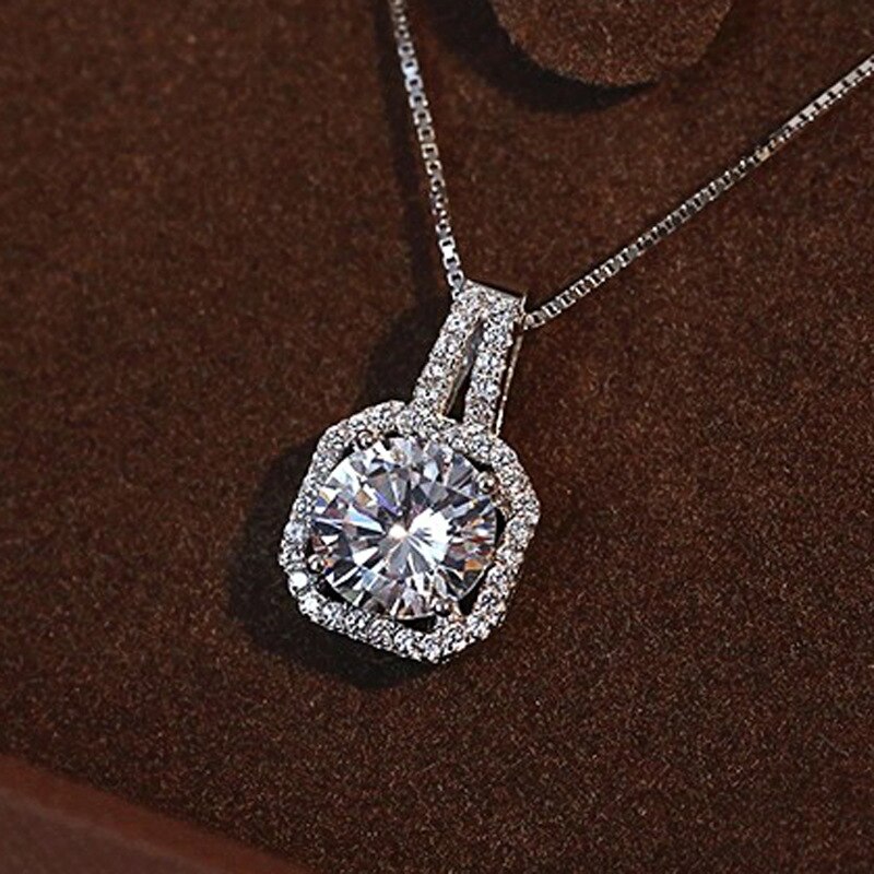 Pendentif brillant en argent sterling 925 pour femme, bijou de mariée en diamant 3ct cz, pour fête de mariage