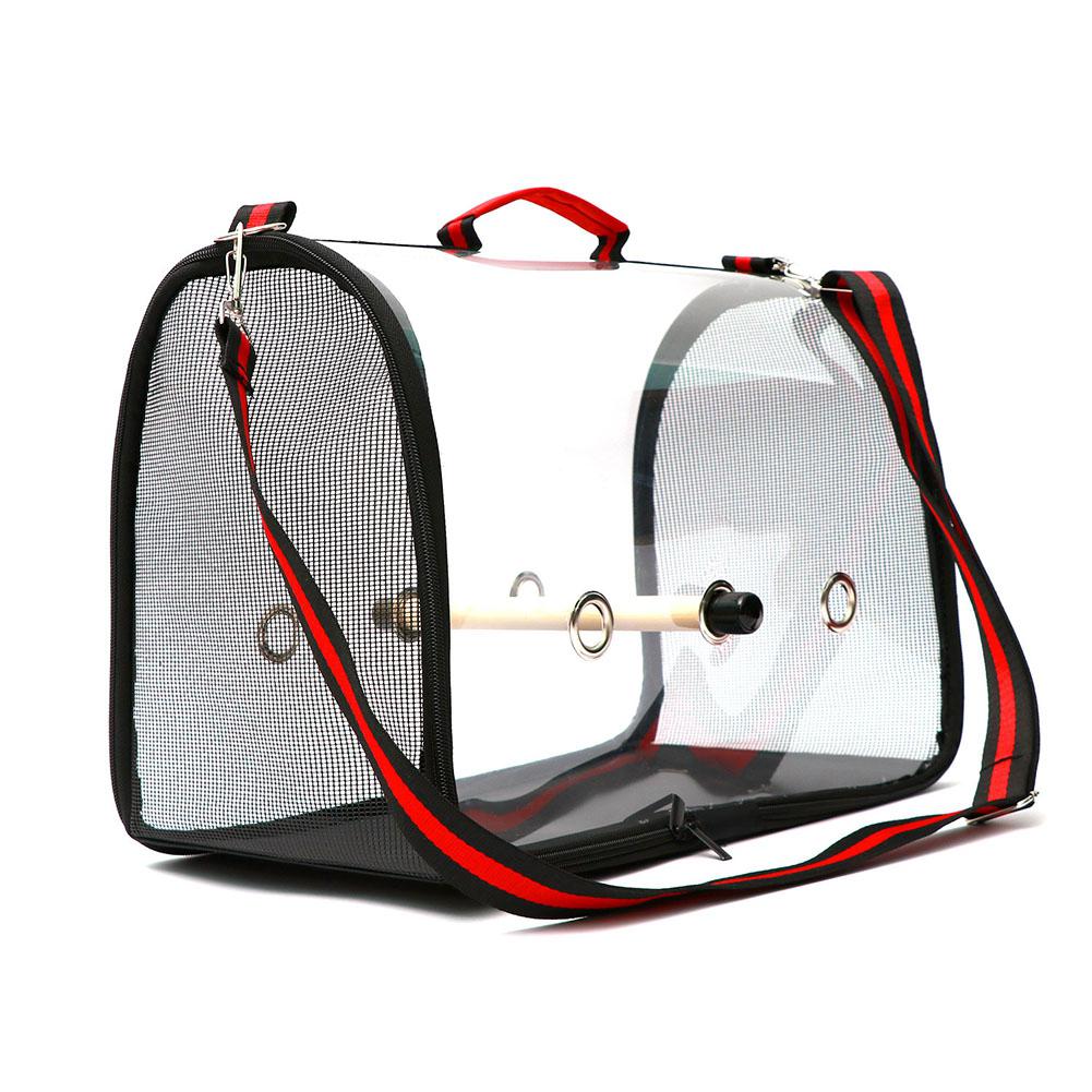 Mochila transparente de loro para mascotas que lleva la jaula de viaje al aire libre cómoda mochila plegable transpirable