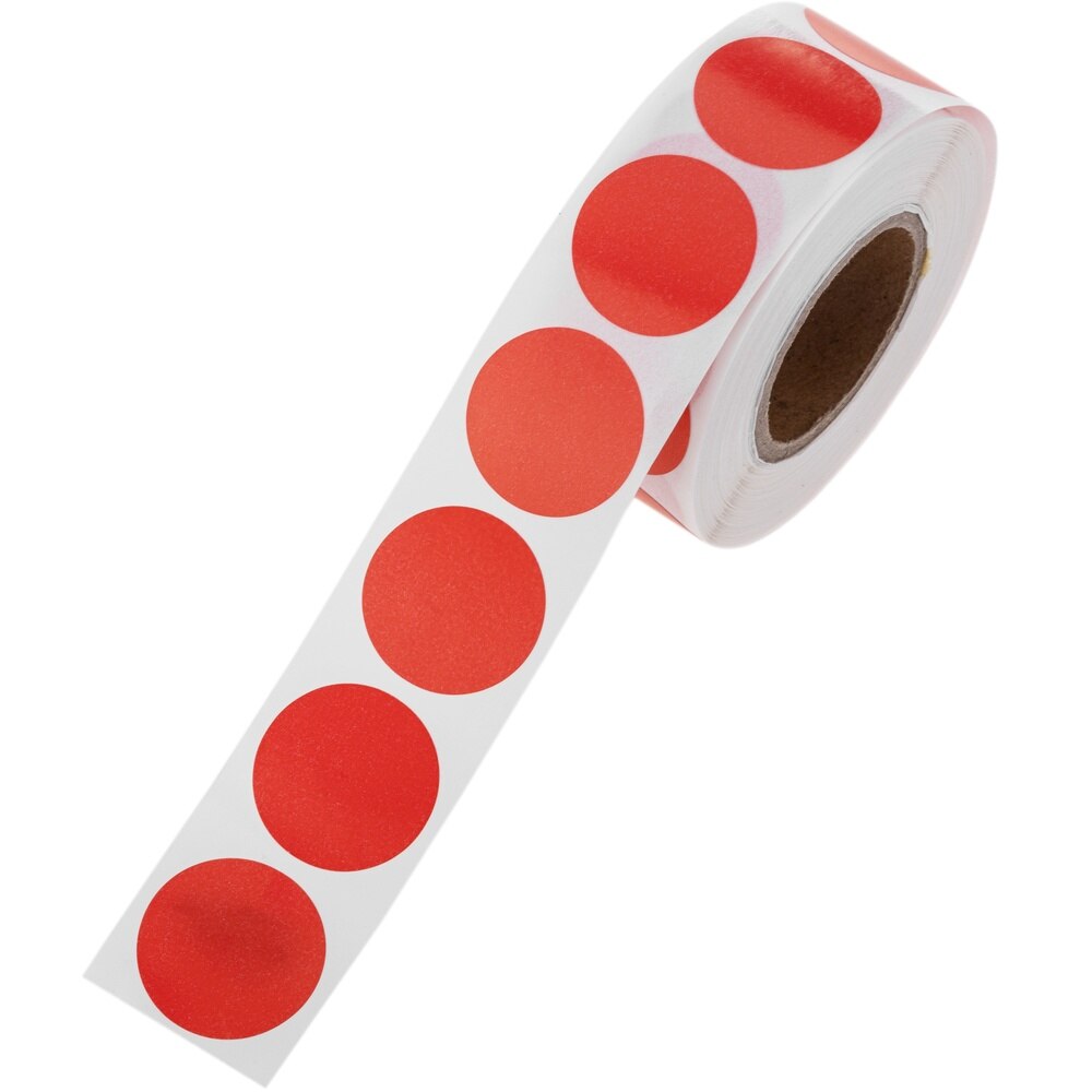 PrimeMatik-500 roll red round adhesive labels 19 mm