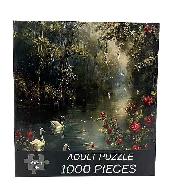 70*50cm 1000pieces Paper Puzzle Cartoon Adult Puzzle Swan Lake Difficulty Jigsaw Puzzles Relaxing Craft Home Wall Decro: Default Title