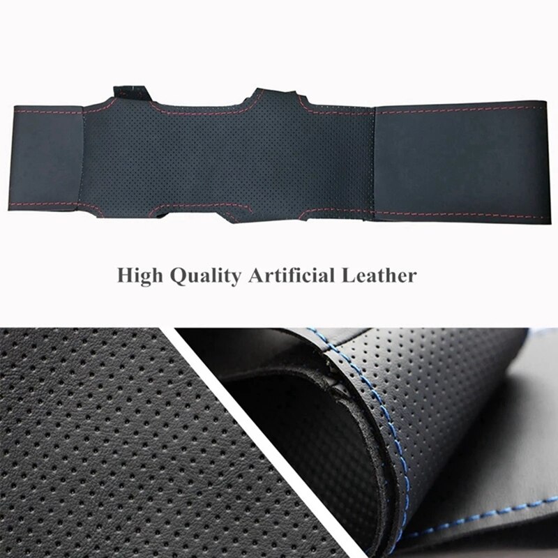 Zwarte Kunstmatige Leather Braid Auto Stuurhoes Voor Mitsubishi Lancer Ex Mitsubishi Outlander Asx Colt Pajero Sport