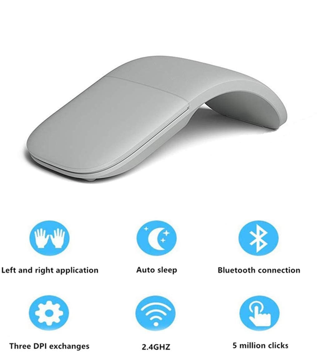 Slim and Portable2.4G Bluetooth Folding Mice Ergonomic Gaming Wireless Mice Wireless Mouse for Laptop PC Computer Optical Mice