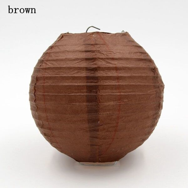 1Pcs 6Inch (15Cm) kleurrijke Papieren Lantaarn Ronde Lamp Bruiloft Thuis Party Festival Verjaardagsfeestje Decoratie Tuin Diy Supplies: Bruin