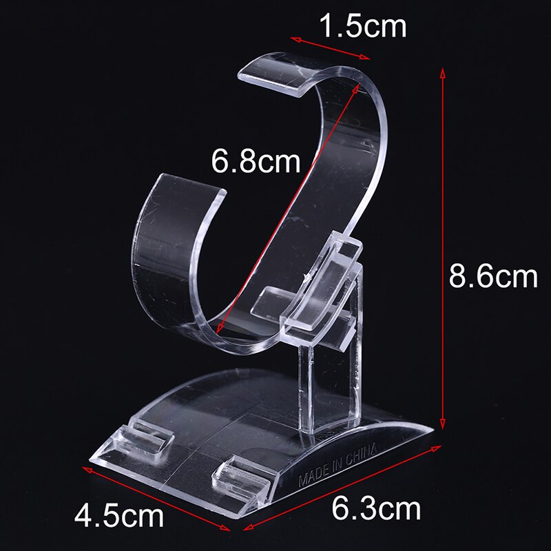 1pc Plastic Clear Wrist Watch Display Rack Holder Clear Acrylic Watch Display Holder Stand Rack Tool Show Case Stand Tool: S