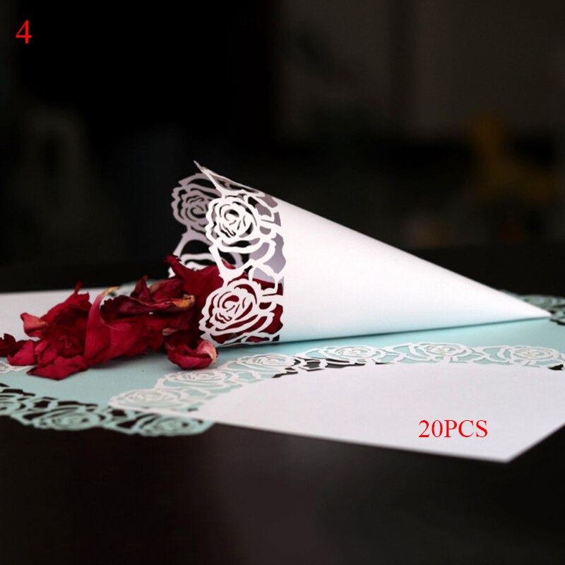 20Pcs Custom Wedding Confetti Kraftpapier Bloemblaadjes Snoep Geplaatst Natuurlijke Confetti Kegels Voor Bruiloft Verjaardag Decoratie: 4