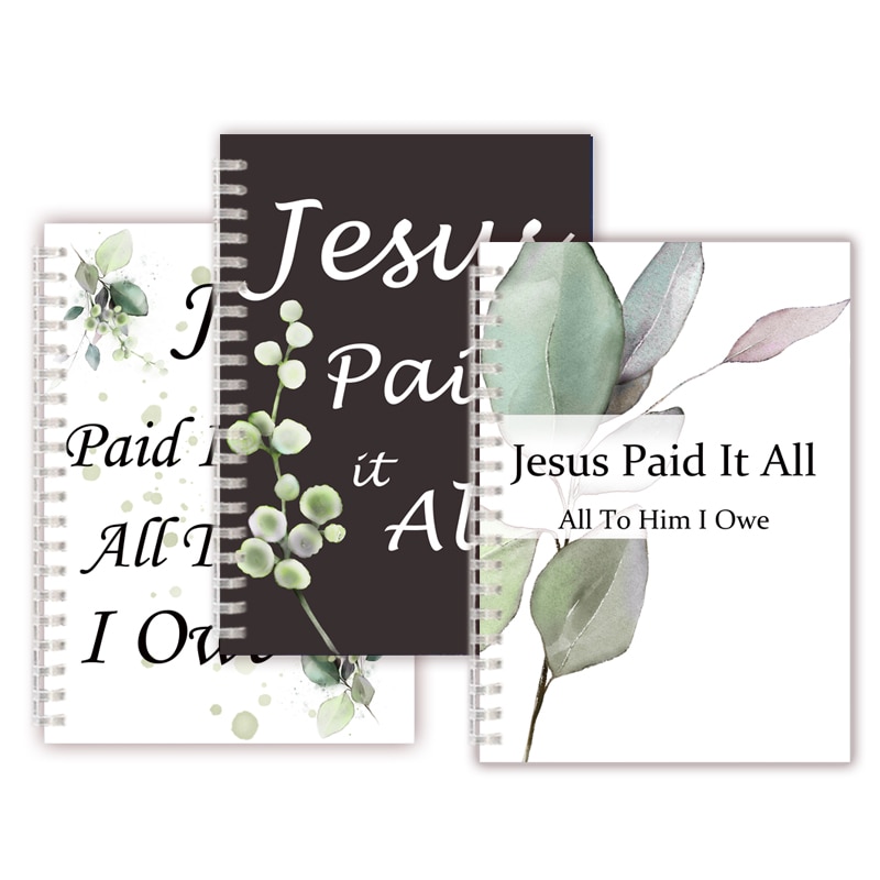 Jesus Paid It All All To Him I Owe - Spiral Notebook Scripture Hymn Writing Memo Note Book Bible Verses Quote Christian Faith