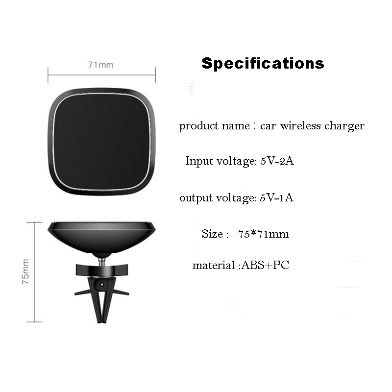 360 Graden Rotatie Auto Draadloze Oplader Voor Iphone Xsmax/Xs/Xr/8Plus Qi Magnetische Draadloze Auto oplader Voor Samsung S10/S9/S8