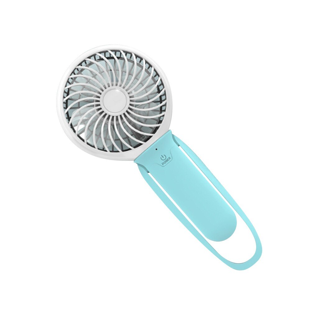 USB Three-Speed Adjustable Lighting Small Low Noise Colorful Portable Desk Multi-function Mini Rechargeable Fan: BU