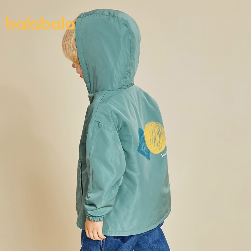 Balabala Boys jacket autumn children autumn clothes children clothing pure cotton art double-sided windbreaker