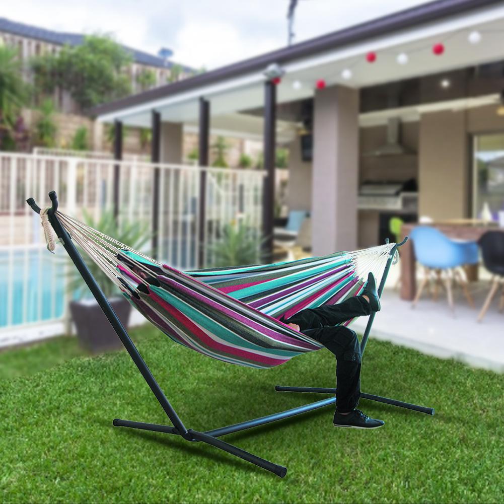 Hamaca Individual Doble, silla colgante ensanchada, hamaca grande sin soporte de acero para jardín, patio interior/sin estante