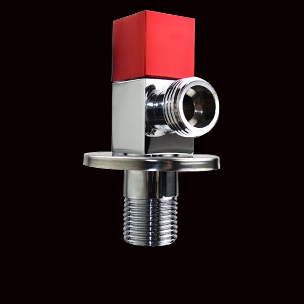 Válvula angular de latón con adaptador en T de 3 vías, 1 entrada, 2 salidas, válvula triangular, parada, accesorios de baño, conexión de 1/2 ", agua fría y