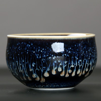 Højkvalitets ren håndlavet kung fu porcelæn tekop kinesisk jianzhan oliedråber håndværk master tekopper tianmu glasur teskål: 04