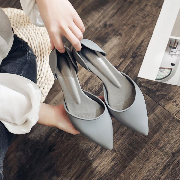 Nuevos zapatos planos zapatos de mujer dulce pisos superficial del dedo del pie puntiagudo zapatos de barco de las mujeres deslizamiento rojo en las damas mocasines Primavera/otoño las mujeres planos de las mujeres SA88: 1 / 36