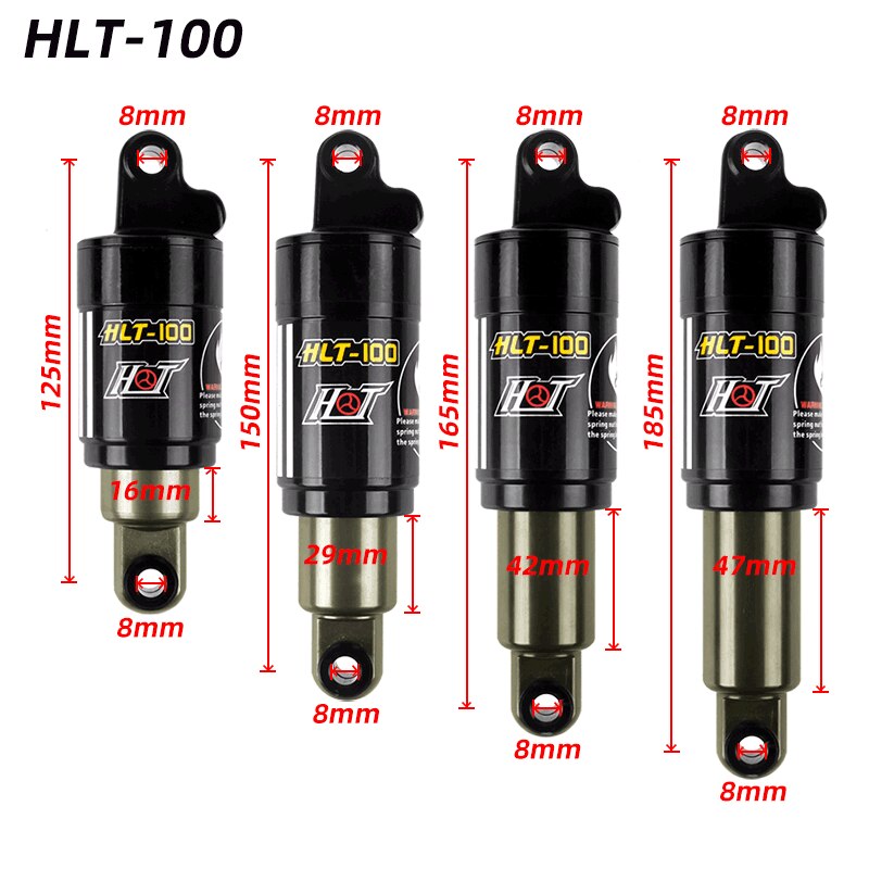 Hlt -100 125mm*850bl 150mm*1000bl polkupyörän öljy jousi iskunvaimennin mountain iskunvaimennin maantie maastopyörä iskunvaimennin