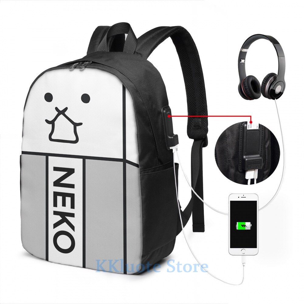 Grappige Grafische Print Battle Katten Gum Kat Gomu Kat (2) usb Lading Rugzak Mannen Schooltassen Vrouwen Tas Reizen Laptoptas: USB Backpack 17 in