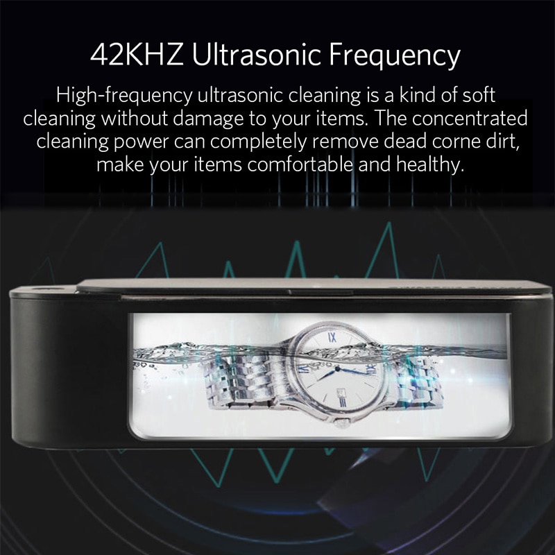 Bærbar mini ultralydsrengøring 450ml 42 khz 20w smykker ring halskæde briller makeup børste ur ultra sonisk vask bad