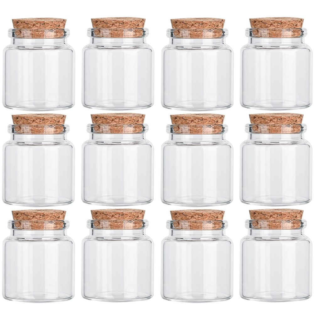 50ml Small Empty Glass Bottle with Cork Stopper Storage,Small Glass Bottle Jars for DIY Art Crafts Projects Decoration Party