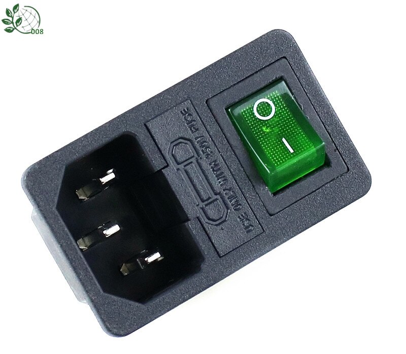 Produktbild von AC-01 / AC-14-F16 Steckdose 250V Mit Kippschalter – 10A Einbau-Set Aus Messing Inkl. Sicherung (1 Stück, DB-8-8 KCD4)