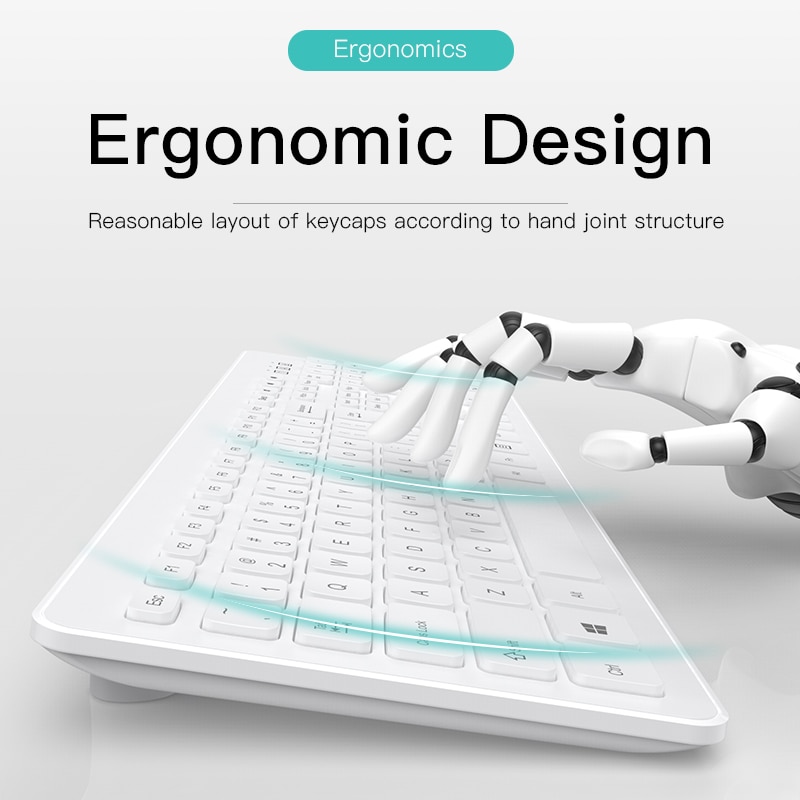 2.4G Wireless Optical Keyboard and Mouse silent Mini Multimedia Full-size Ergonomic Keyboard Mouse Combo Set For MAC Laptop PC