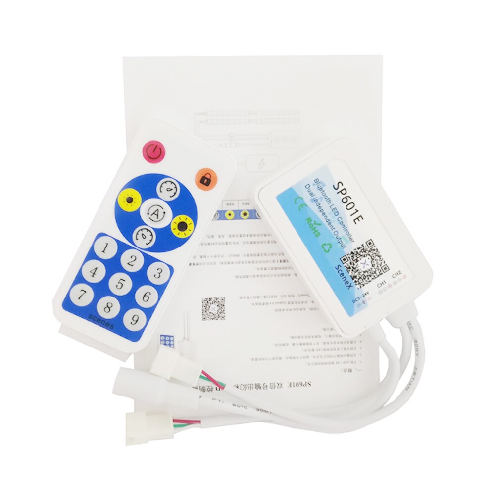 WS2812B WS2811 Led Strip Controller Music Wifi Bluetooth Led Controller SP108E SP107E SP106E SP105E SP110E 14/17/21 Keys DC5-24V: SP601E