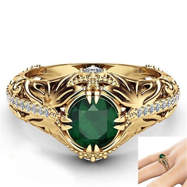 2022 Luxe Groene Goud Kleur Halo Engagement Ring Voor Vrouwen Lady Anniversary Sieraden Valentijnsdag R5072
