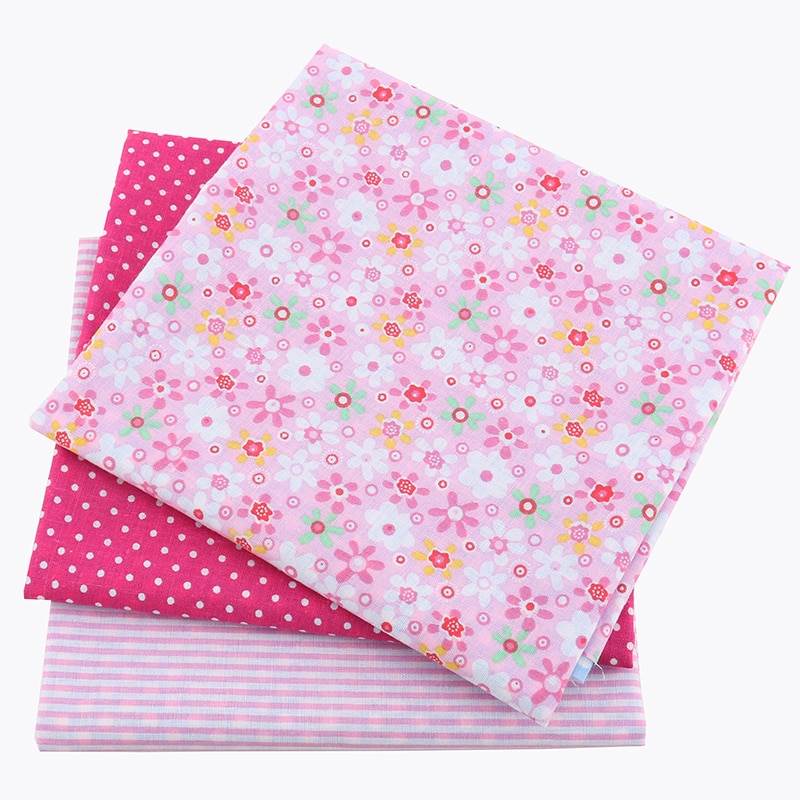 Nanchuang 7 stks/partij Roze Dunne Katoenen Stof Lage Dichtheid Patchwork Doek Voor DIY Handgemaakte Naaien Tissue Handwerken Patroon 50x50cm