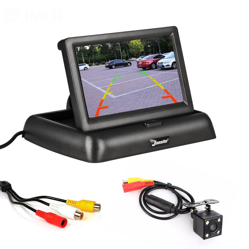 Auto Video Spelers 4.3 Inch Hd Display Opvouwbare Auto Monitor Tft Lcd Camera Reverse Camera Screen Parking System Voor Auto achteruitkijkspiegel