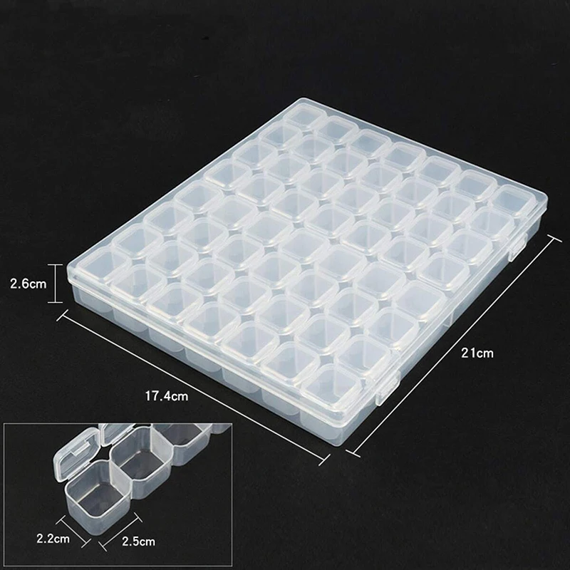 1PC 28/56Girds Clear Opbergdoos Vierkante Compartiment Organisatoren Plastic Opslag Kralen Sieraden Case Thuis Goederen Opslag container