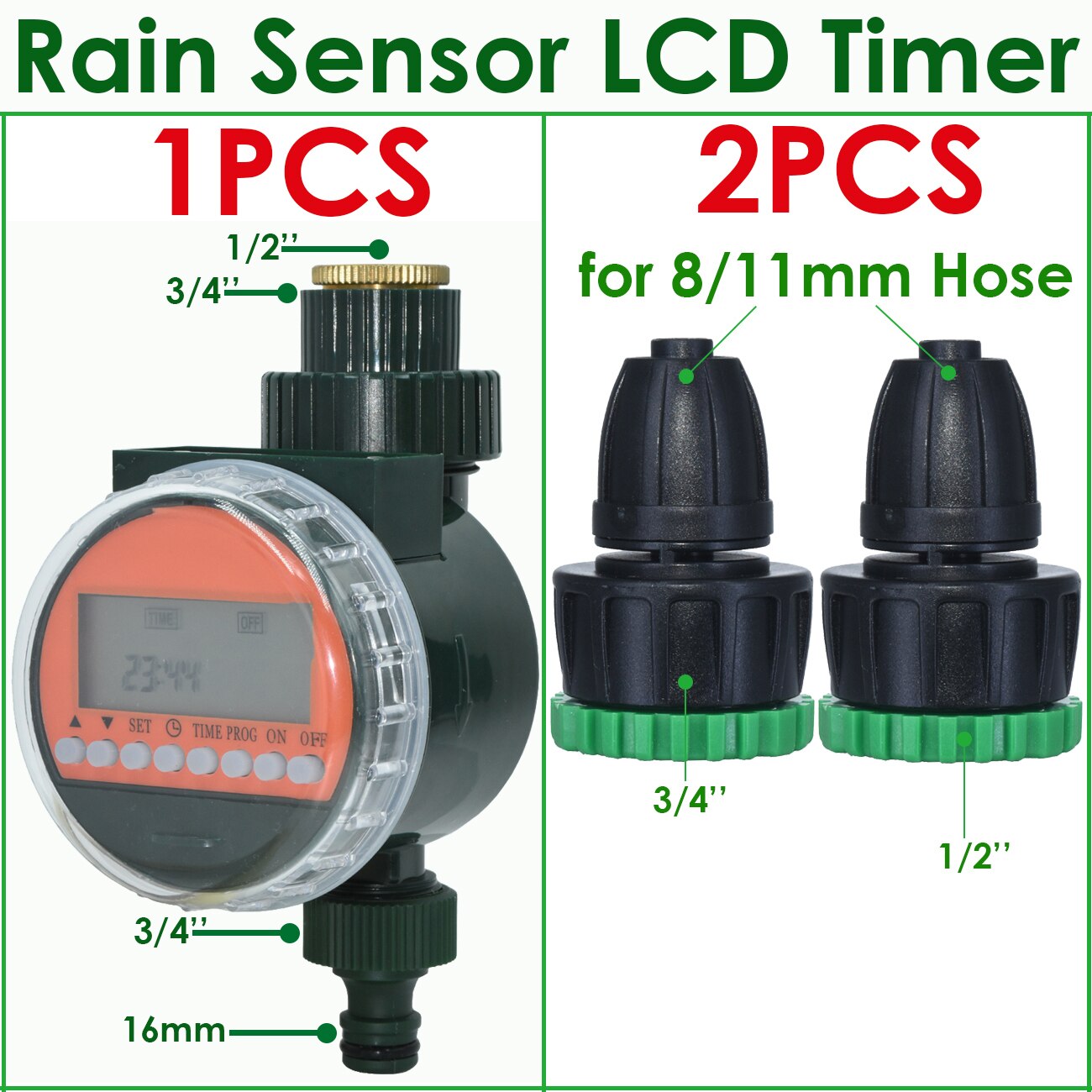 KESLA Garden Automatic Rain Sensor Water LCD Timer Drip Irrigation Greenhouse Electronic Irrigator Watering Controller System: Rain Sensor Timer-D