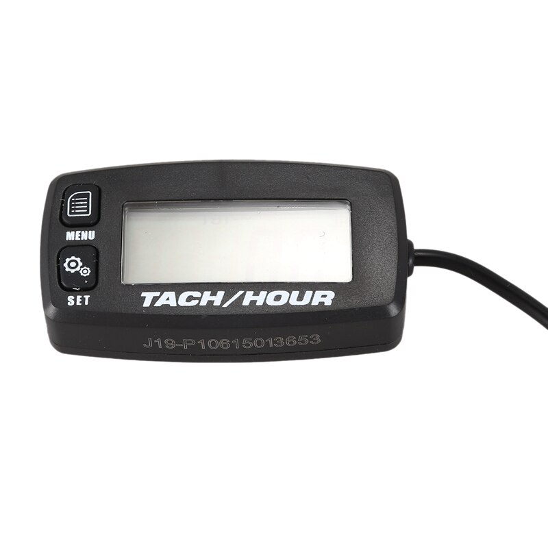1 Pcs Black Tachometer Digital Inductive Tach Hour Meter Resettable Revolution Counter for Motorcycle Marine Boat ATV Snowmobile