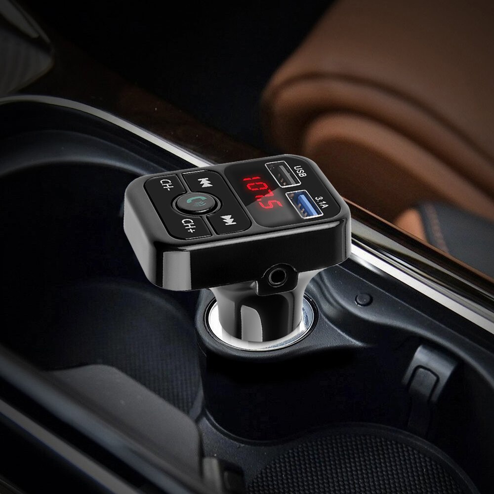 Kebidu Bluetooth Handsfree Car Kit Dual Usb Car Charger Audio Ontvanger Voltage Display Mobiele Telefoon Oplader Auto MP3 Speler
