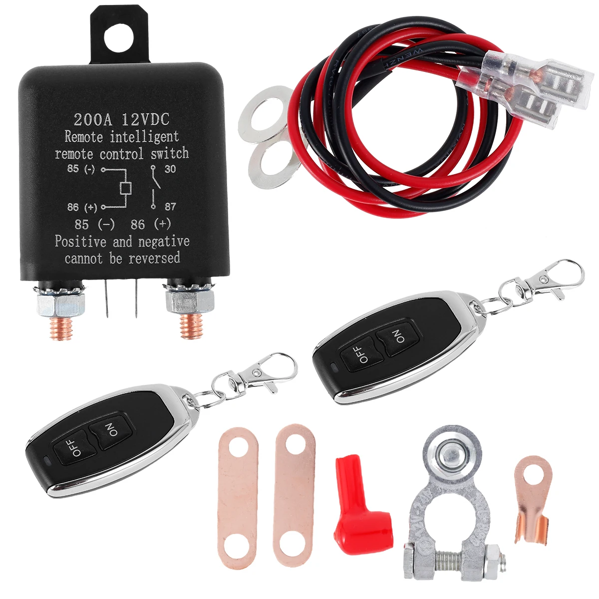12V Battery Relay Switch Dual Remote Car Battery Disconnect Relay Anti-Theft Battery Shut Off Switch Isolator Battery Isolator: Default Title