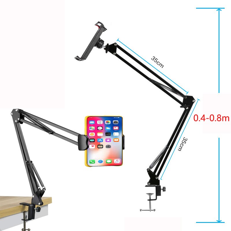 Soporte de tableta para Ipad en la cama, brazo largo Flexible de escritorio, giratorio de 360 grados para Iphone, ipad pro de 10,1 pulgadas