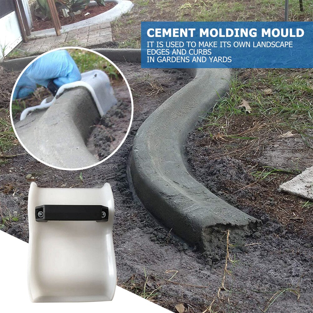 DIY Skimming Tile Landscape Edger Model Making Shape Concrete Trowel with Handle Garden Yard Curb Tool