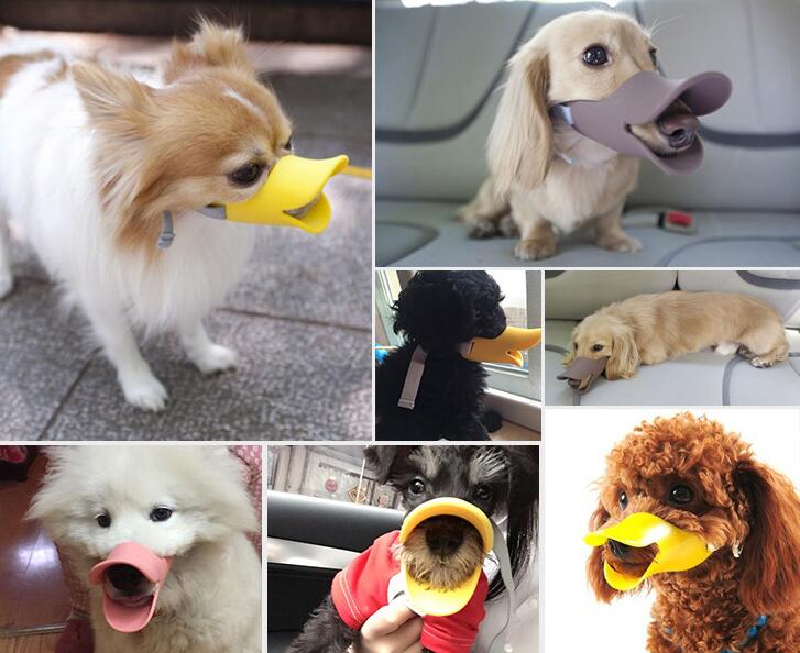 Dog Muzzle Silicone Cute Duck Mouth Mask Muzzle Bark Bite Stop Small Dog Anti-bite Masks For Dog Products Pets Accessories GYH