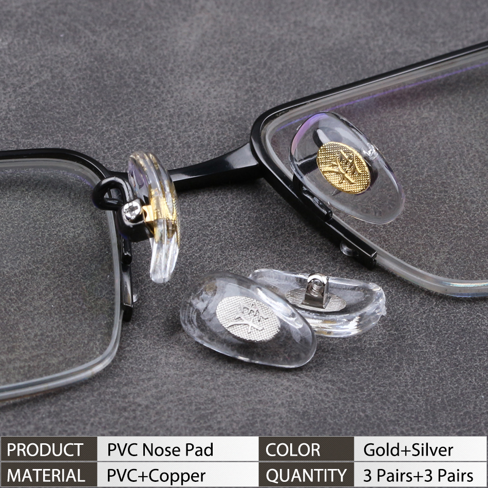 Almohadillas nasales para gafas de sol, pieza nasal con Clip de repuesto, almohadillas suaves para puente nasal, protectores nasales antideslizantes, kits de reparación: Oro