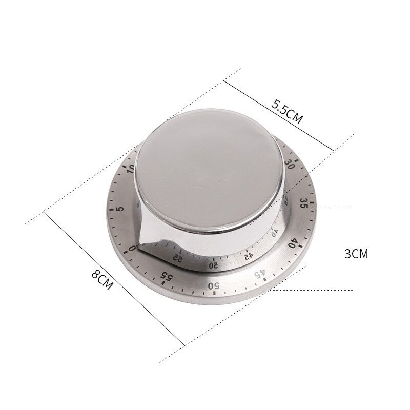 Stainless Steel Reminder Learning Baking Time Management Timer with Magnetic Base Manual Countdown Cooking Tools Kitchen Gadgets