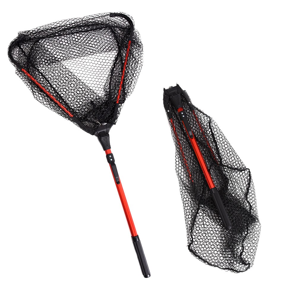Aluminum Alloy 80cm Retractable Fishing Net Telescoping Foldable Landing Net Pole Folding Landing Net For Fly Fishing