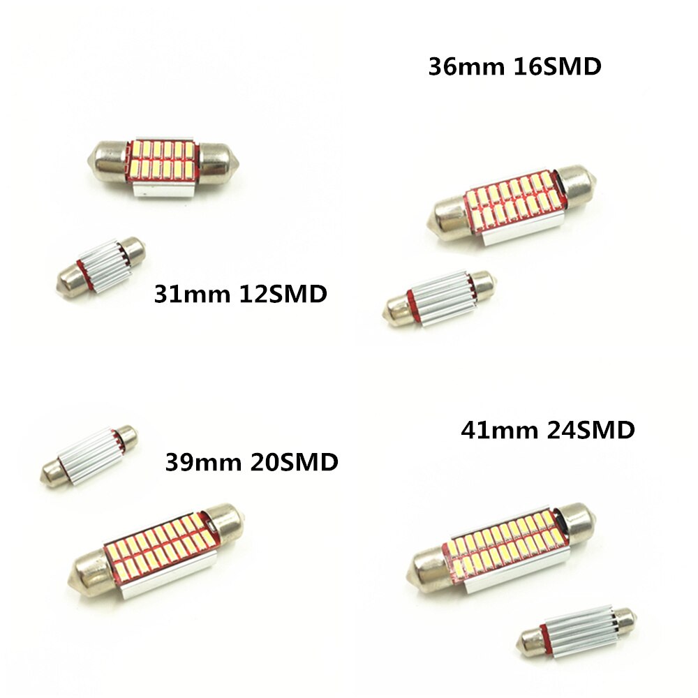 10 stks Festoen 31mm 36mm 39mm 42mm LED Lamp C5W Super Heldere 4014 SMD Canbus Auto styling Licht Auto Interieur Doom Lamp 12 v