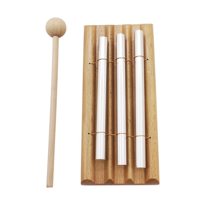 8 Inch Ocean Wave Bead Drum Gentle Sea Sound Musical Instrument & Wind Chime Silver Percussion Meditation Wind Chime
