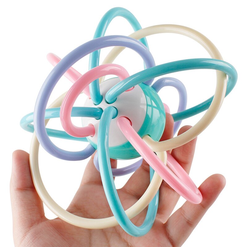 1 pcs Baby Rattles Soft glue DIY Educational Multilateral Rattle Ball With Rattles Baby Hand Catch Ball Toy Teether For Newborn