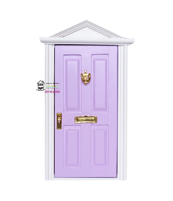 1:12 miniatura casa delle bambole Fata Porta Luce viola Fuori aperto Bambole Parti Regalo di Modo 3 Stile accessori hardware: Simple stile