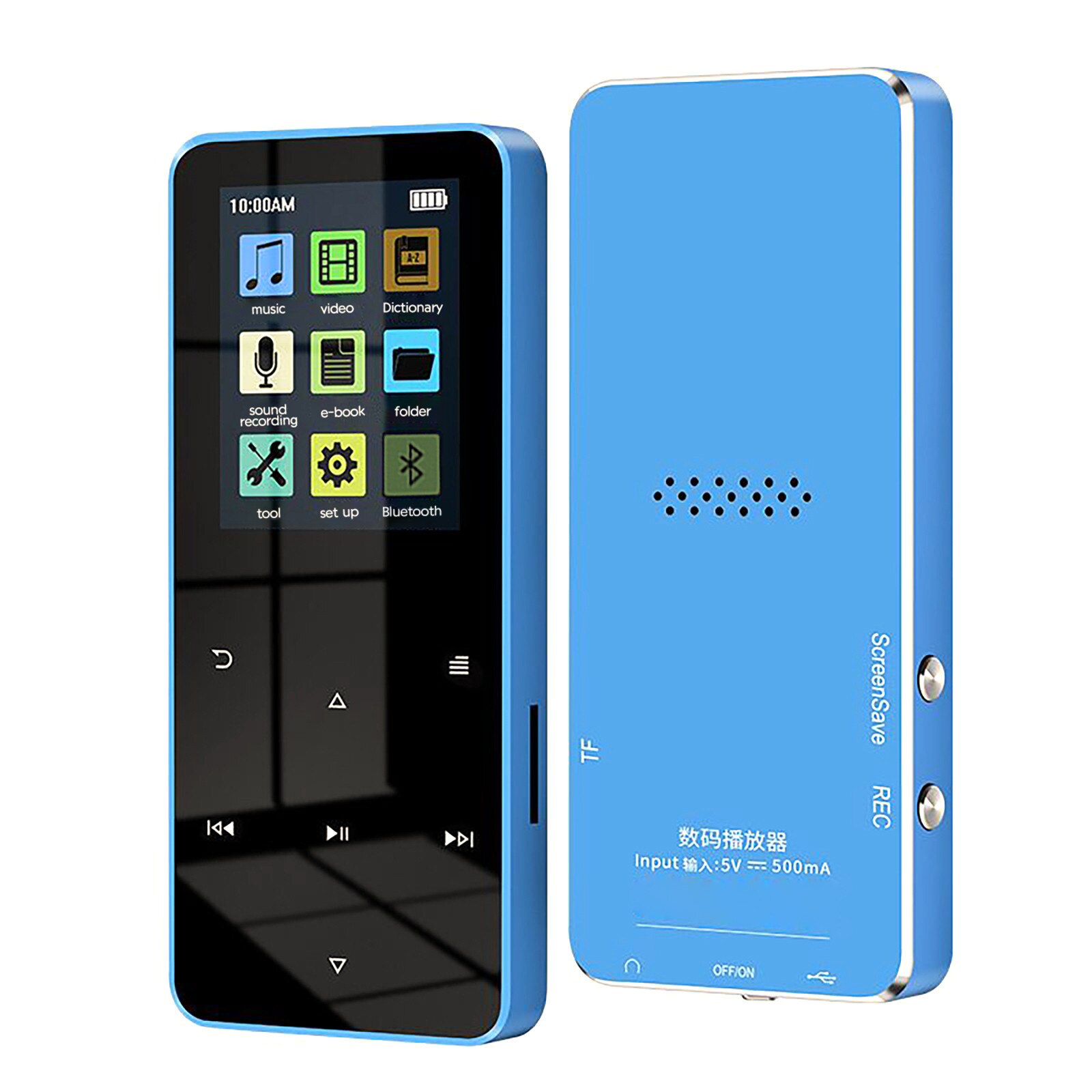 Video- und sprachunterstützung,  mp3 , e-book-reader, lautsprecher, kartenrekorder, bildschirm, musikplayer mit 1.8 -zoll-tf- , mp3  mp4 mp3/mp4: Blau